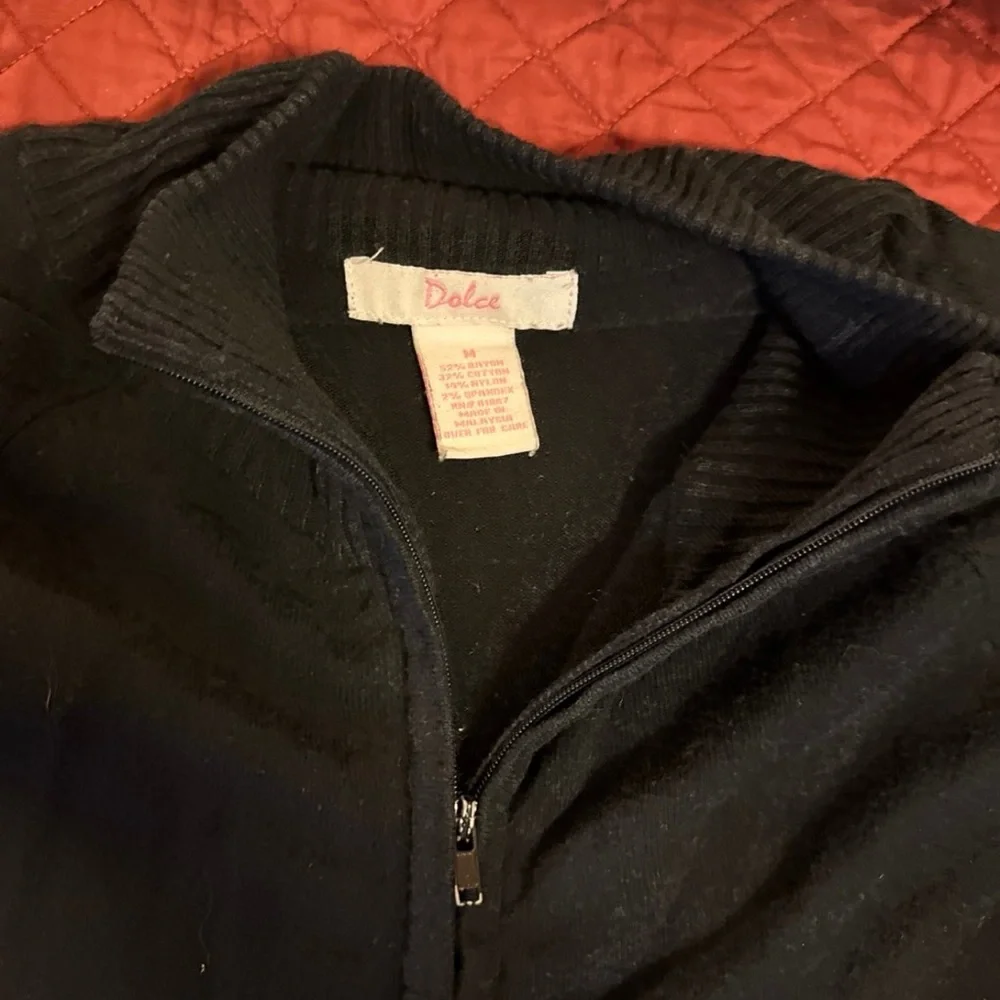 Black Zip-Up Cardigan - Picture 2 of 5